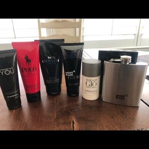 Man after shaves , shower gels , flask, deodorant